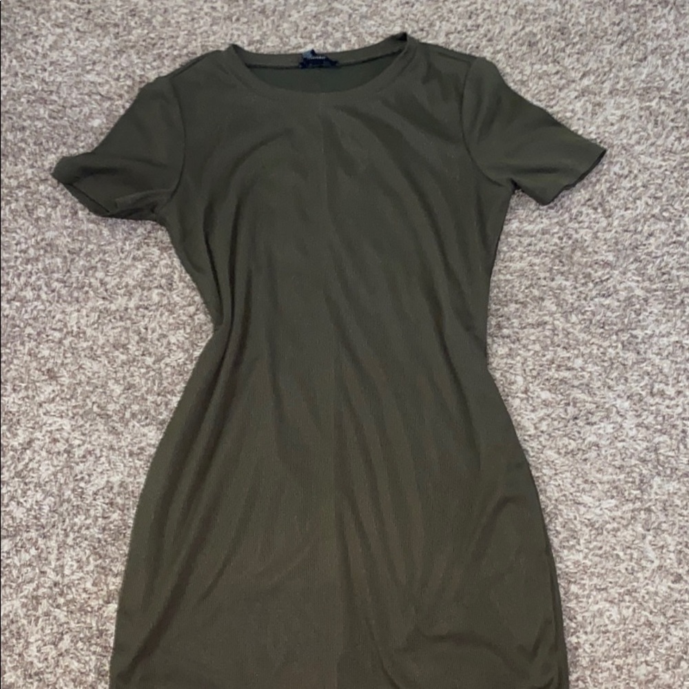 olive green tight dress